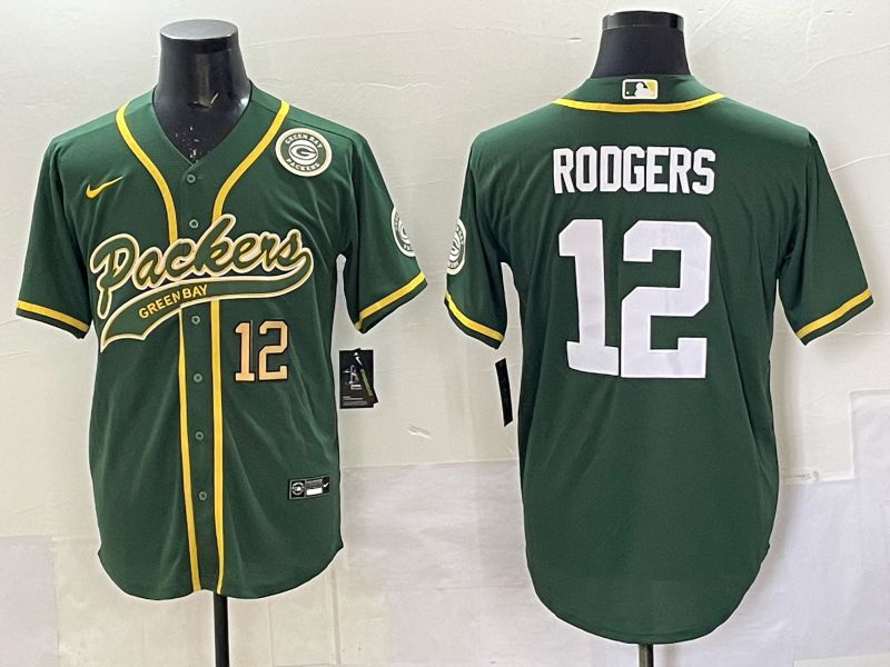 Men 2025 Green Bay Packers #12 Rodgers Green Joint Name Nike Limited NFL Jersey style 005->green bay packers->NFL Jersey